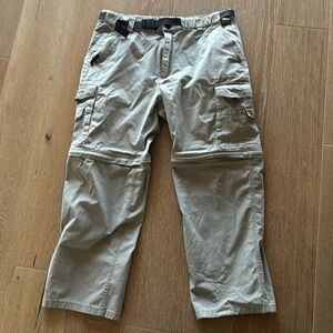 BC Clothing Mens khaki beige Convertible Pants Size M X 30 camping hiking
